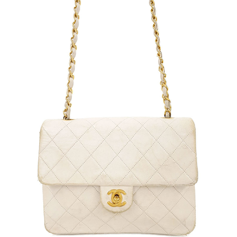 Chanel Matelasse Chain Shoulder Bag Ivory